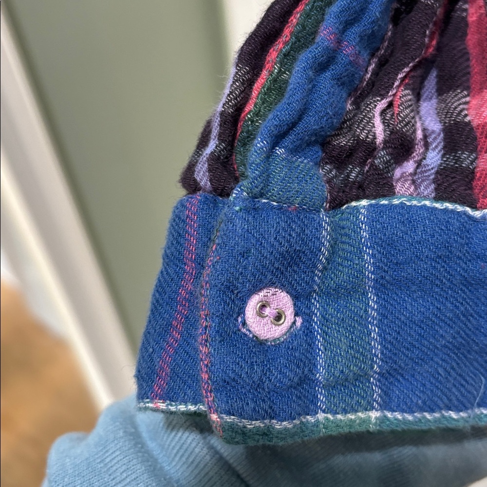 Sundance Plaid Patchwork Flannel Button Down Shir… - image 6